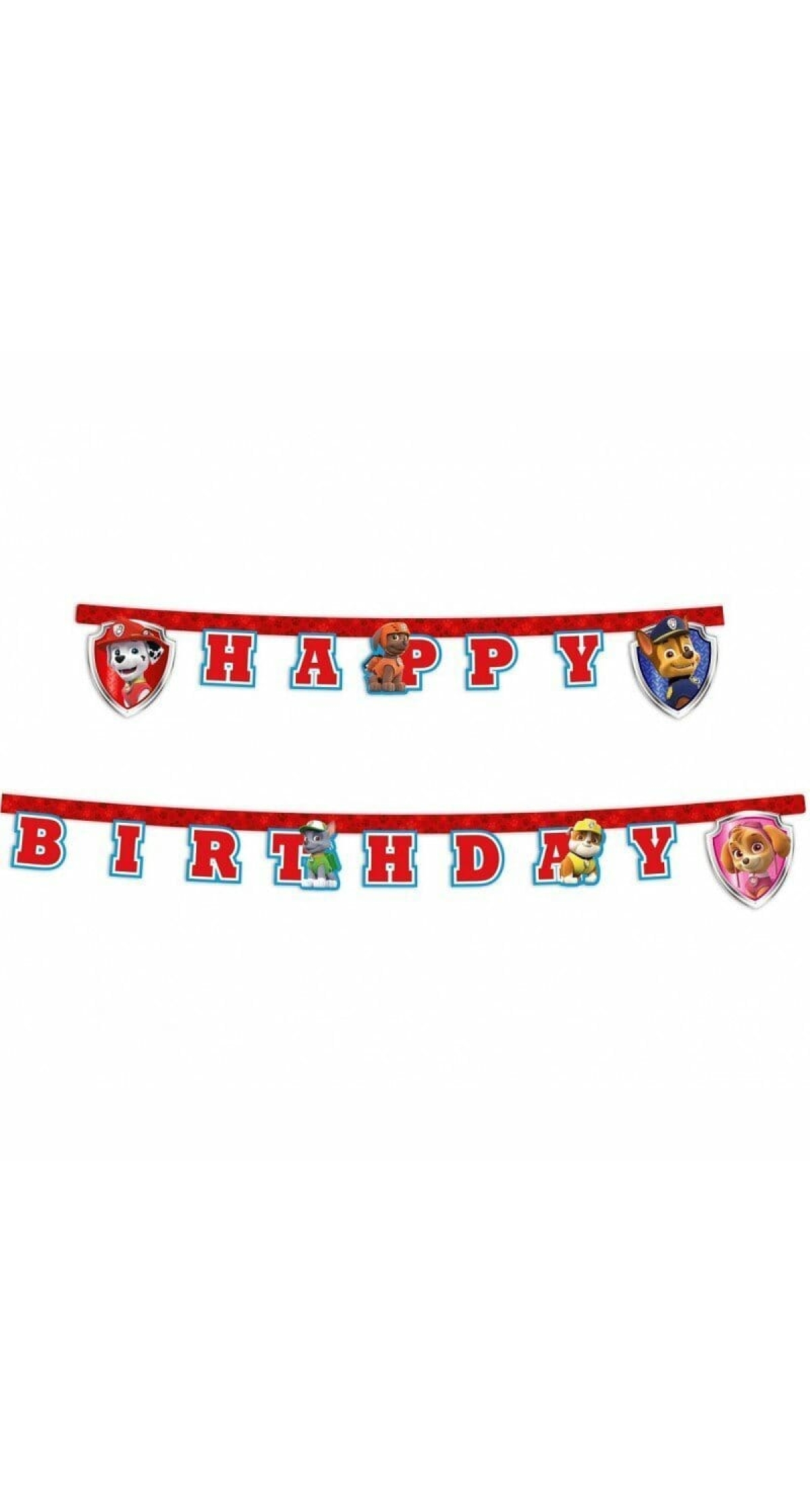 Paw Patrol - Ready For Action Happy Birthday Die-cut  Banner - 2mt