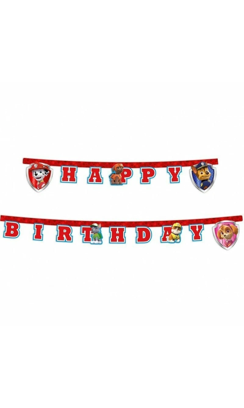 Paw Patrol - Ready For Action Happy Birthday Die-cut  Banner - 2mt