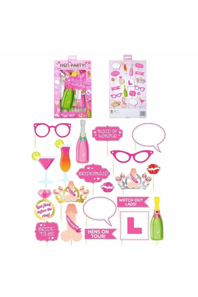 Hen Party Photo Props Assorted Design - 20pk