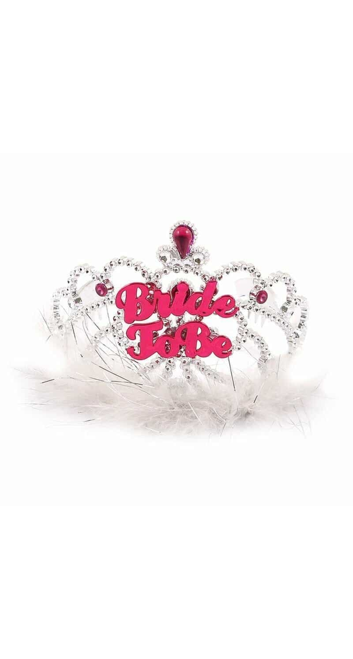 Tiara Bride to Be with White Fur - Adult One Size