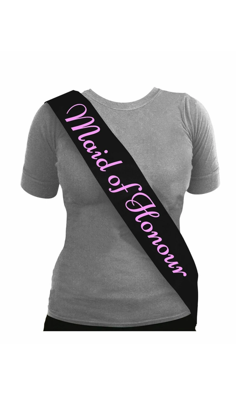 Sash Maid of Honour Black - One Size