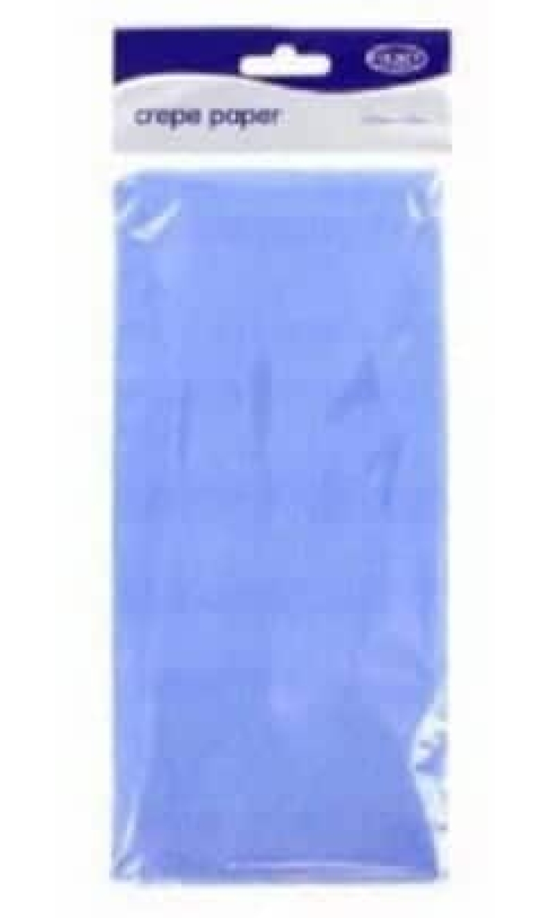 Crepe Paper Mid Blue - 150cm x 50cm