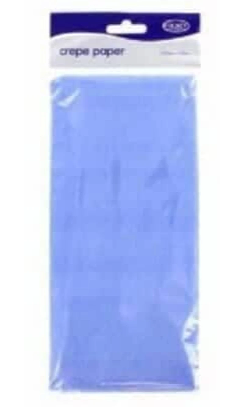 Crepe Paper Mid Blue - 150cm x 50cm