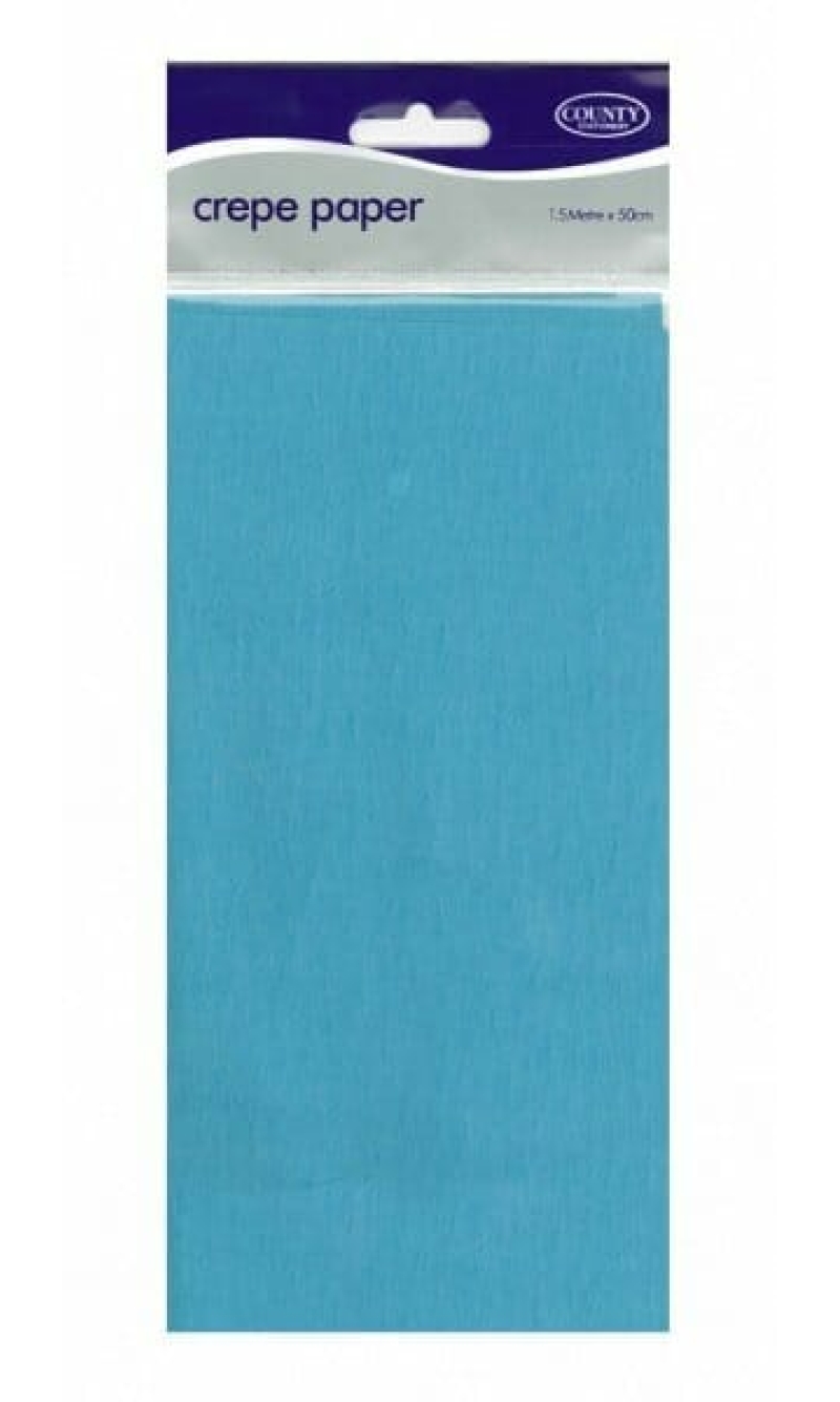 Crepe Paper Turquoise - 150cm x 50cm