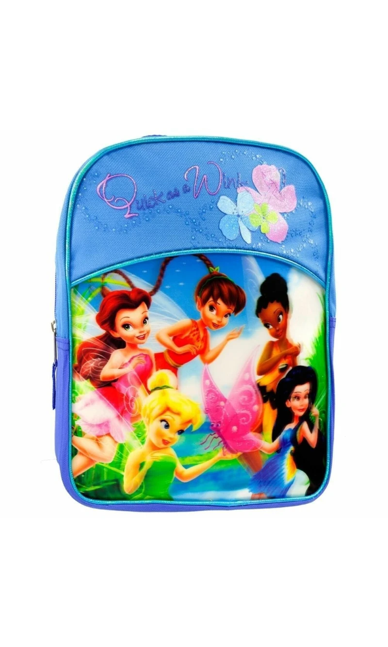 Tinkerbell & Fairies Blue 3D Holographic Mini Backpack - 28cm x 26cm
