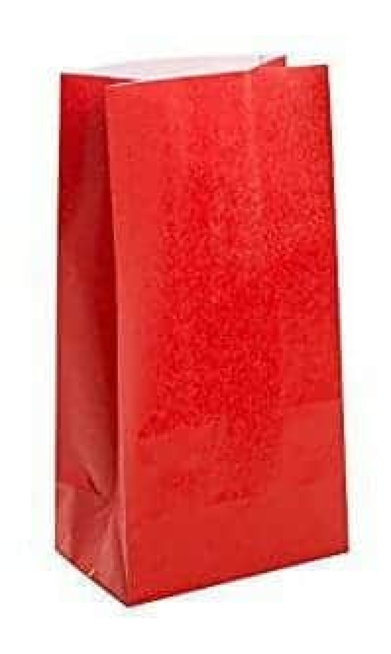 Ruby Red Paper Party Bags - 12pk