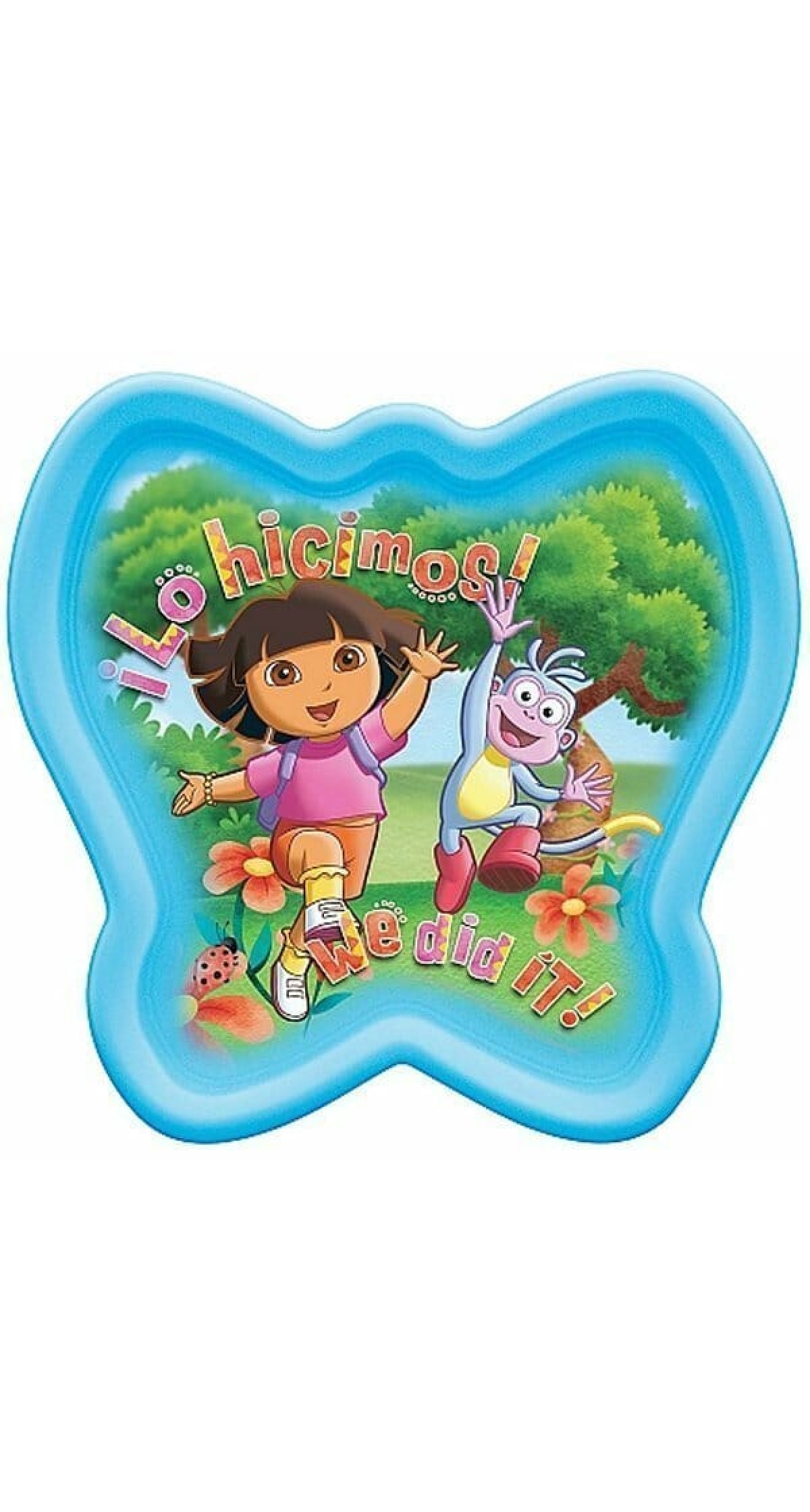 Dora The Explorer Blue Plastic Toddler Plate - 20cm x 20cm