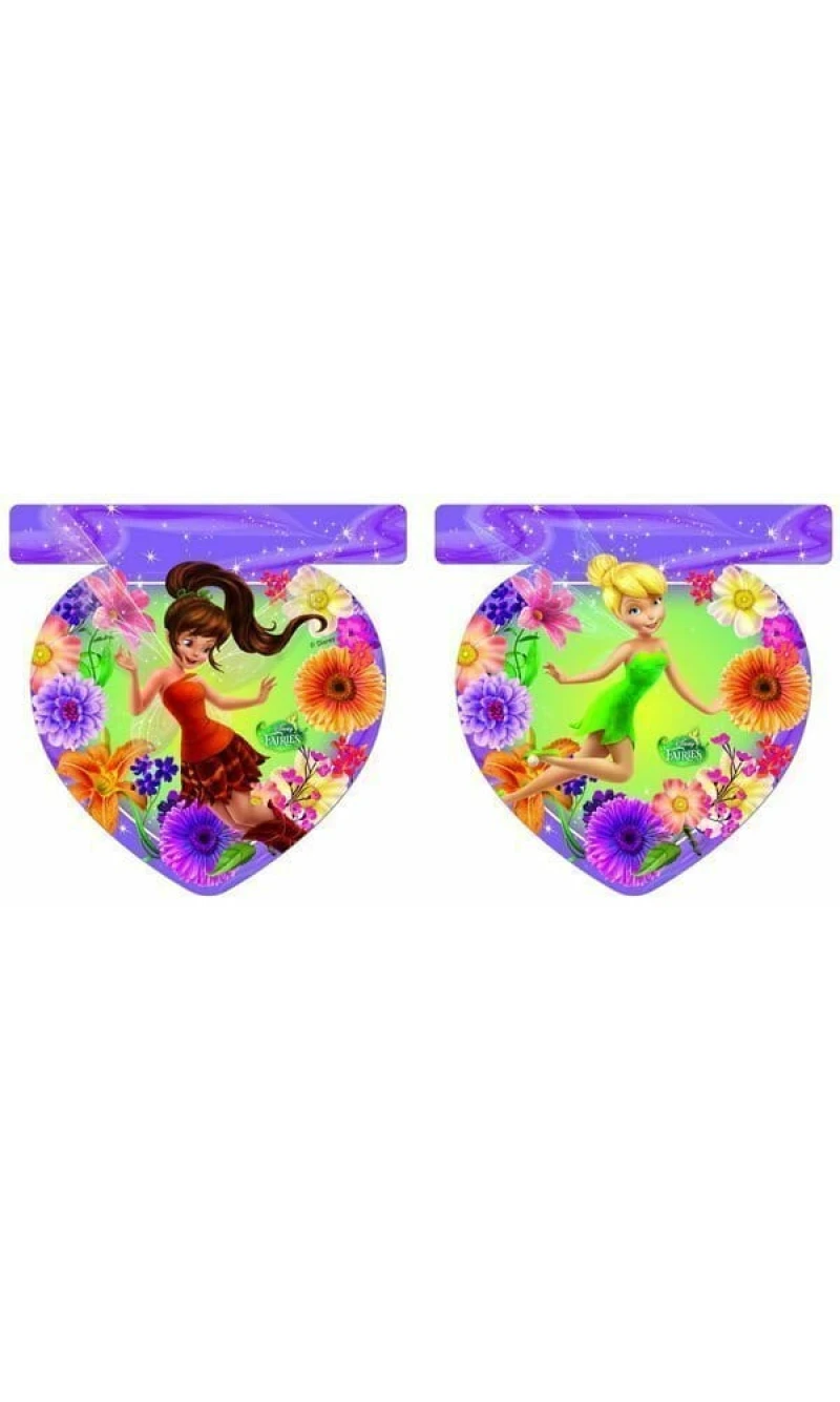 Tinkerbell & Fairies Mgic Party Die-Cut Flag Banner - 1pk