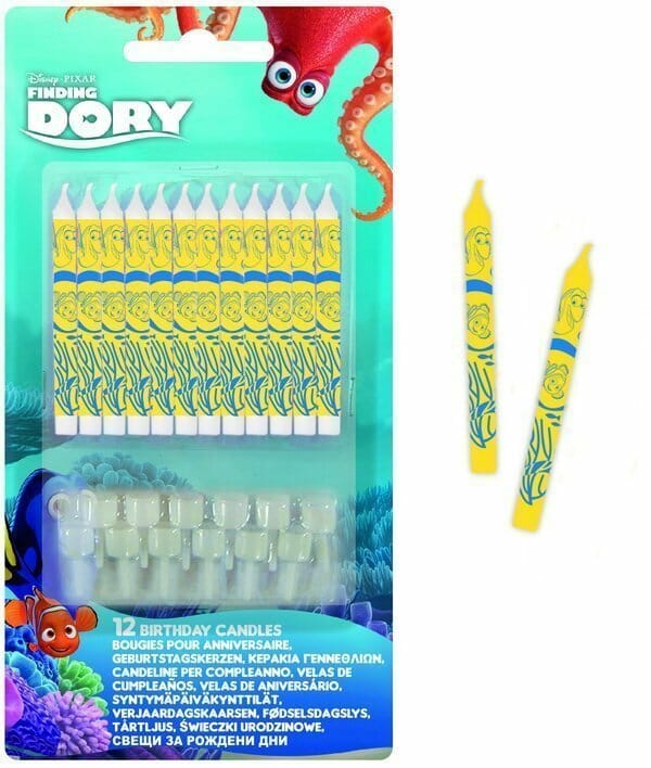 Finding Dory Birthday Candles  - 12 candles & 12 holderspk