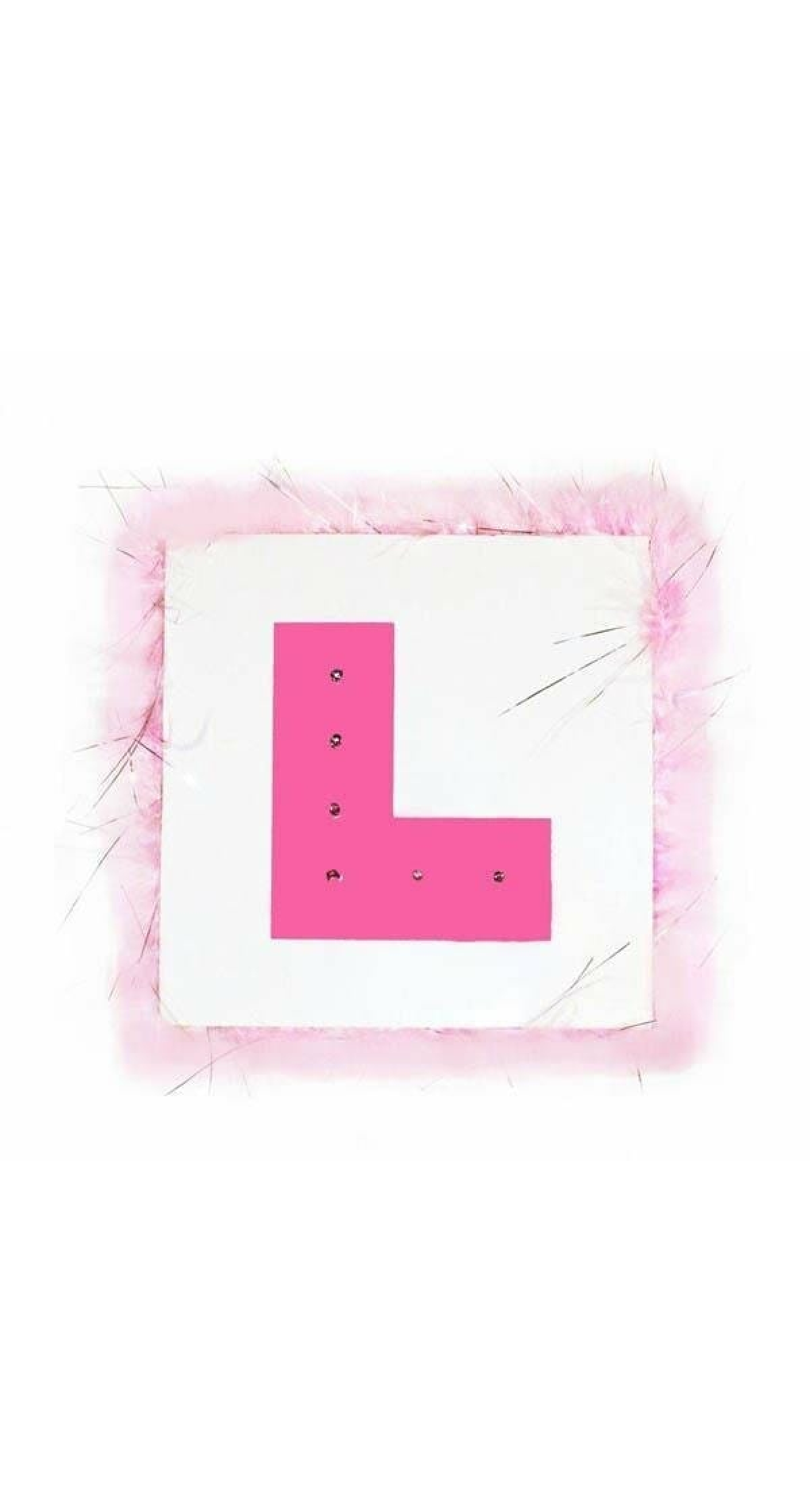Hen Night Flashing L Plate Brooch with Marabou Trim