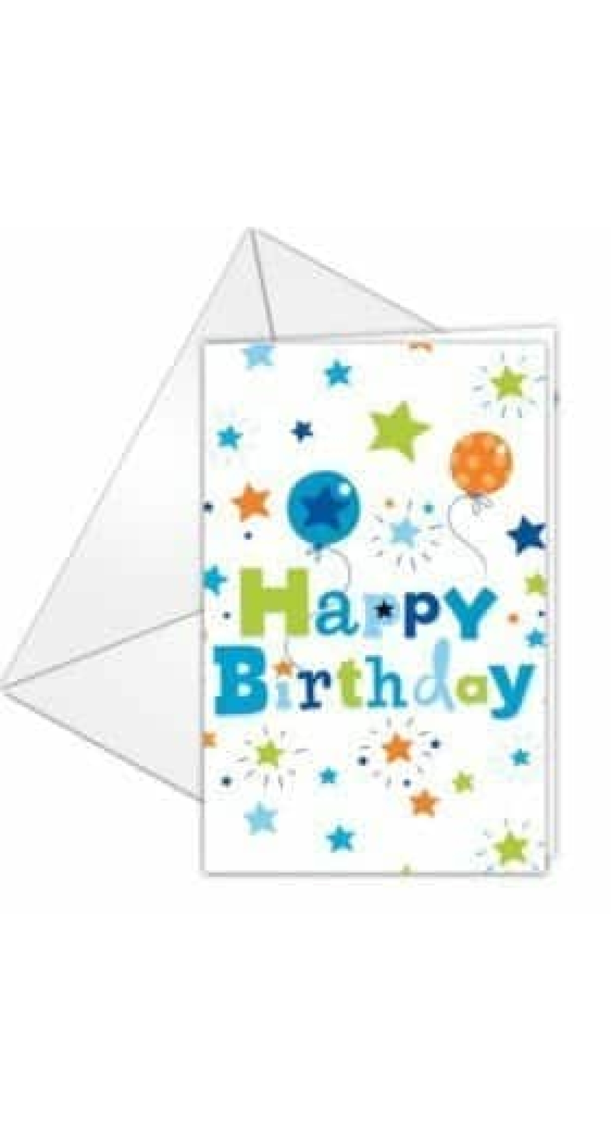 Happy Birthday Boy Invitations & Envelopes  - 6pk