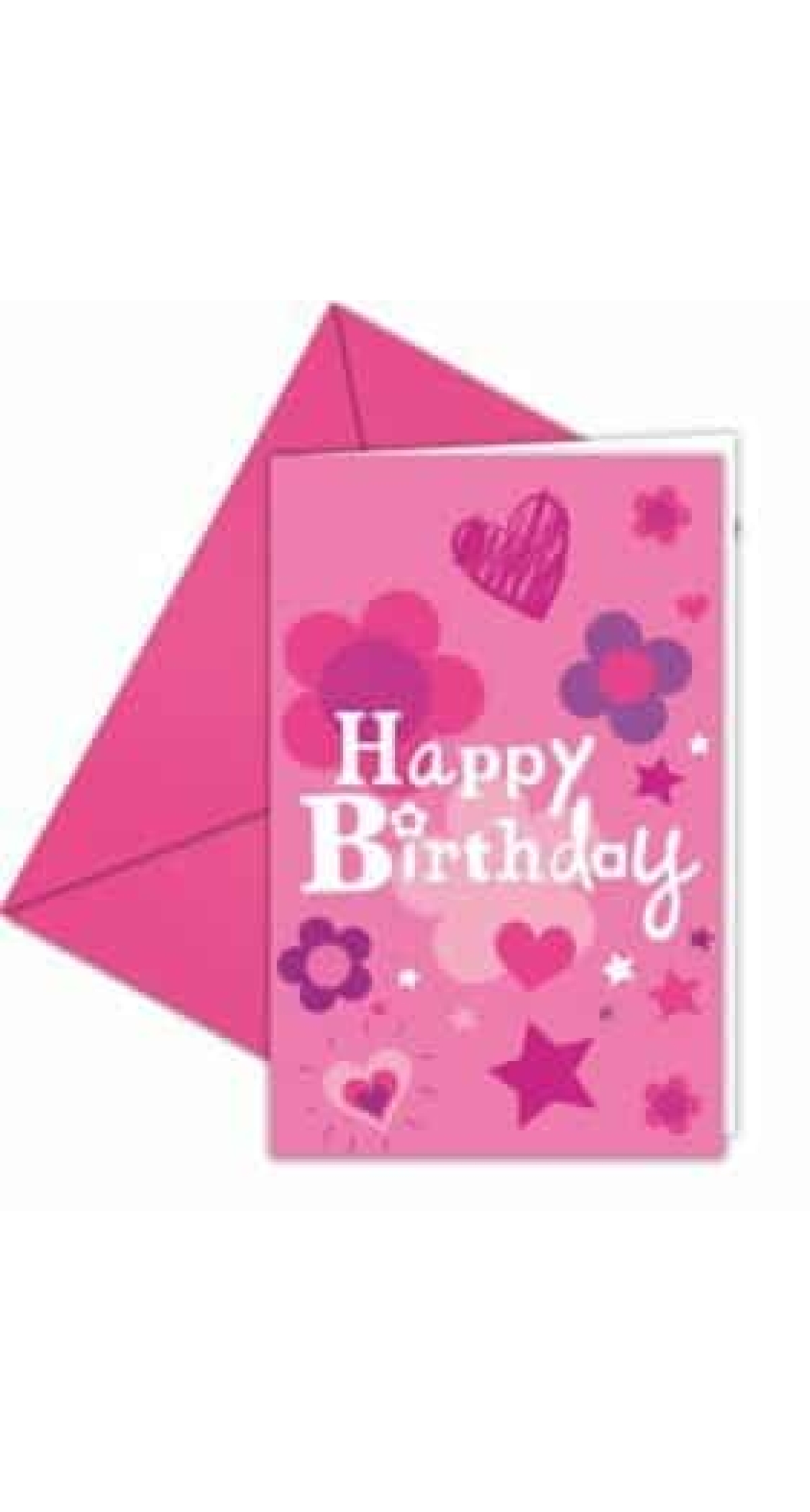 Happy Birthday Girl Invitations & Envelopes  - 6pk