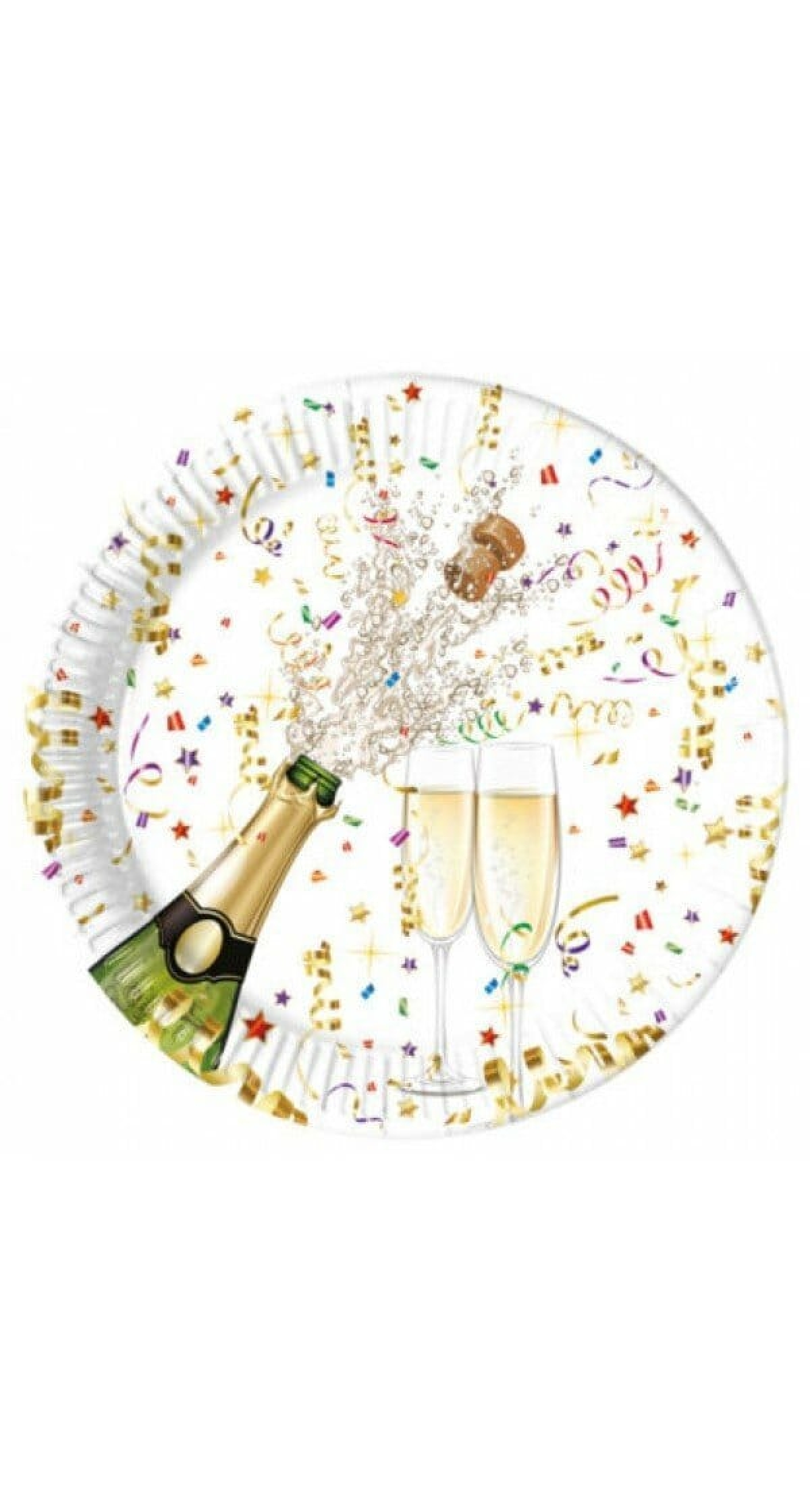 Sparkling Celebration Metallic Paper Plates Large 23cm - 8pk
