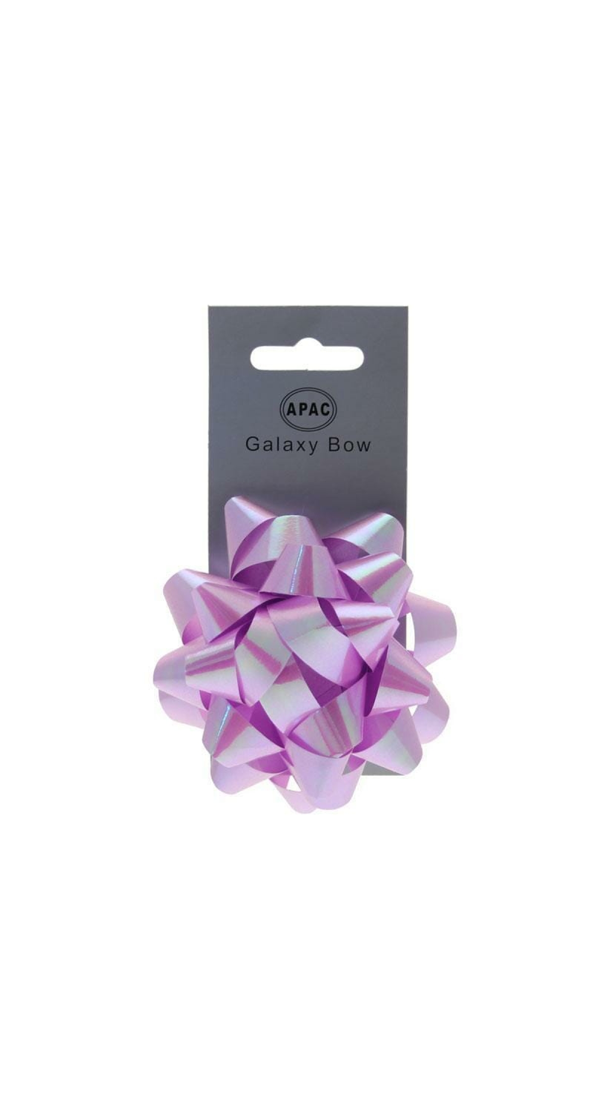 Galaxy Bow On Header Iridescent Lilac 75mm - 1pk