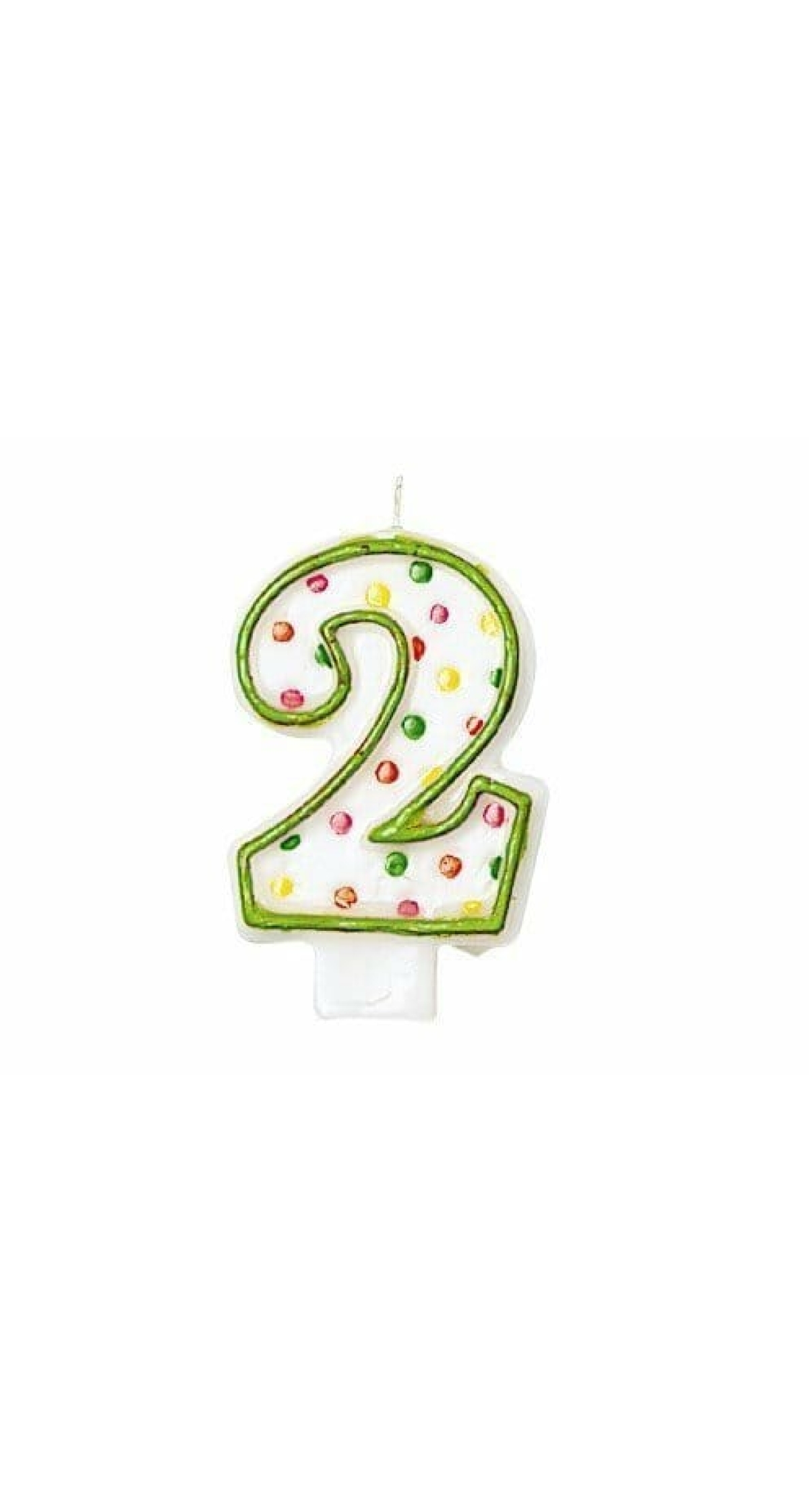Candle Number 2 Green - 7cm