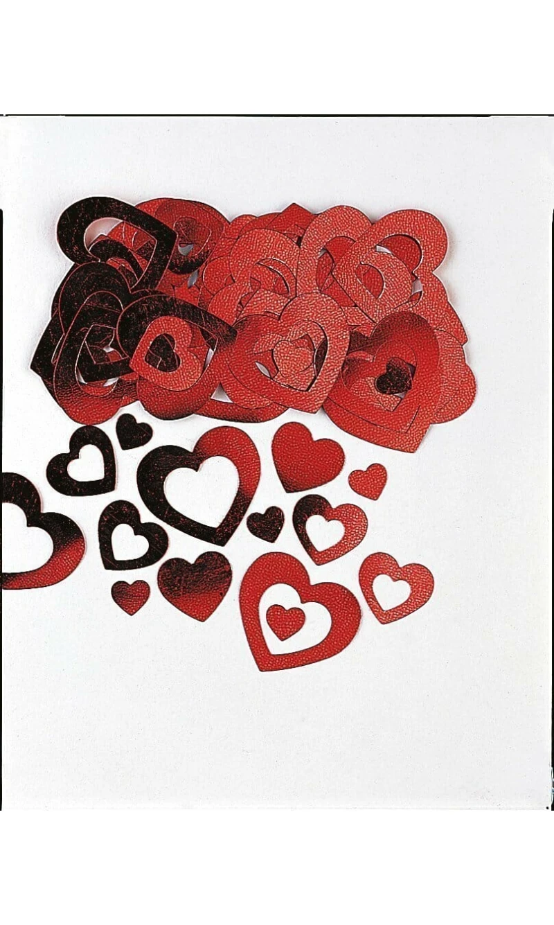 Confetti Red Die-Cut Hearts Metallic - 14 g