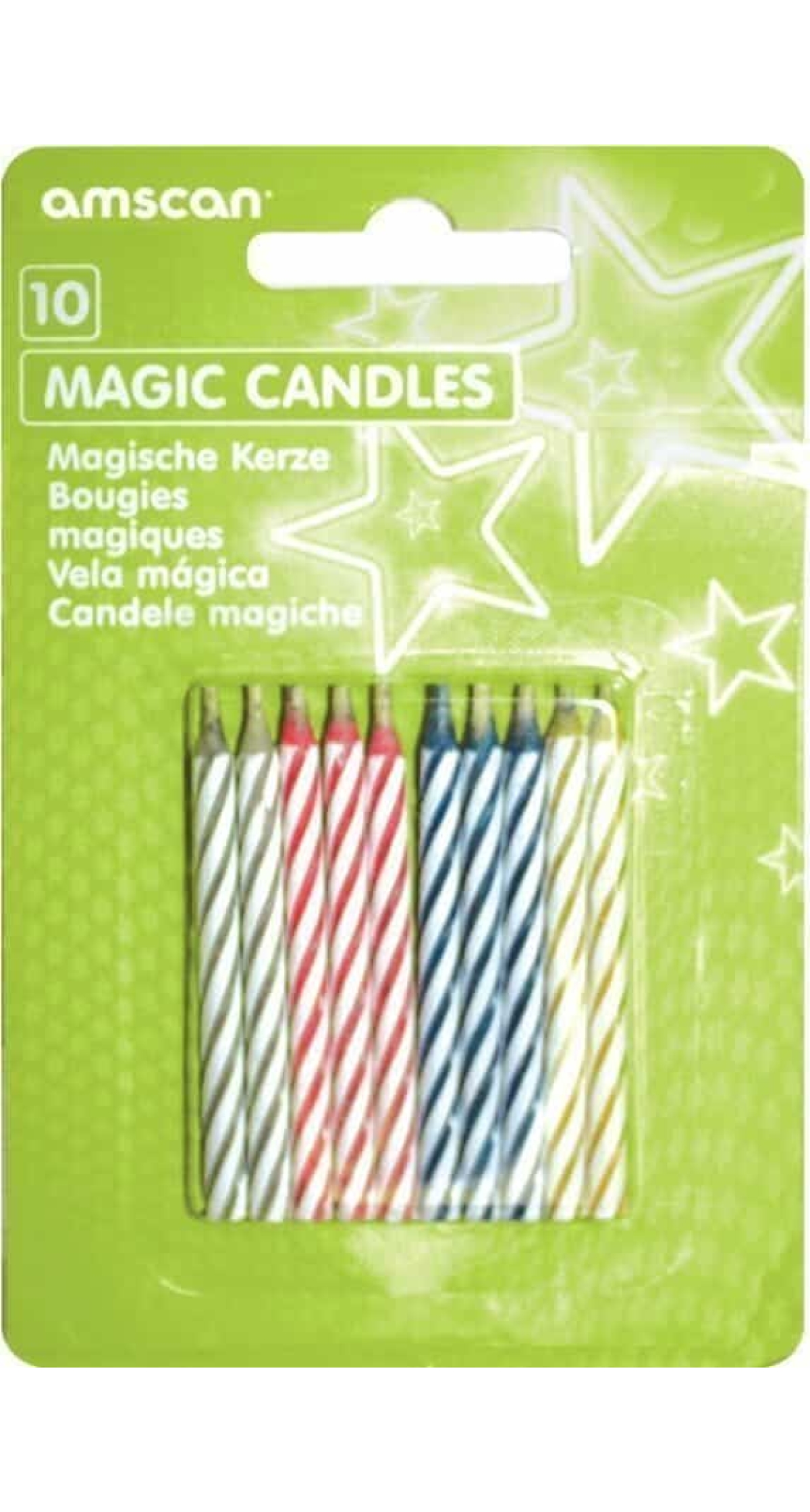 Magic Relighting Candles Assorted Colours - 10pk