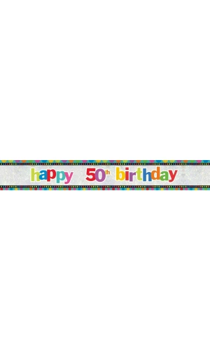 Foil Banner Happy 50th Birthday