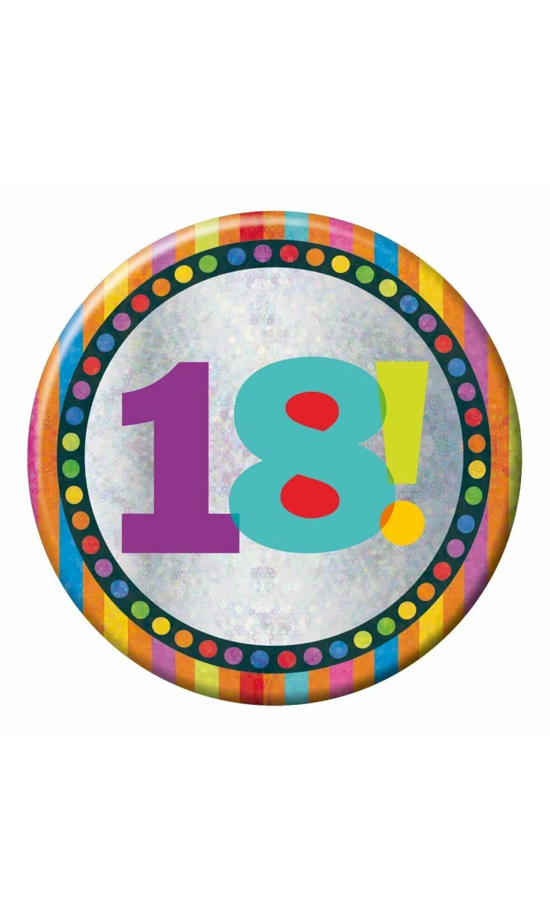 Jumbo Badge Happy 18th Birthday - 15cm