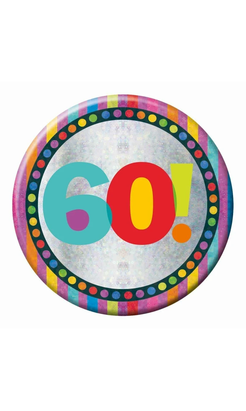 Jumbo Badge Happy 60th Birthday - 15cm