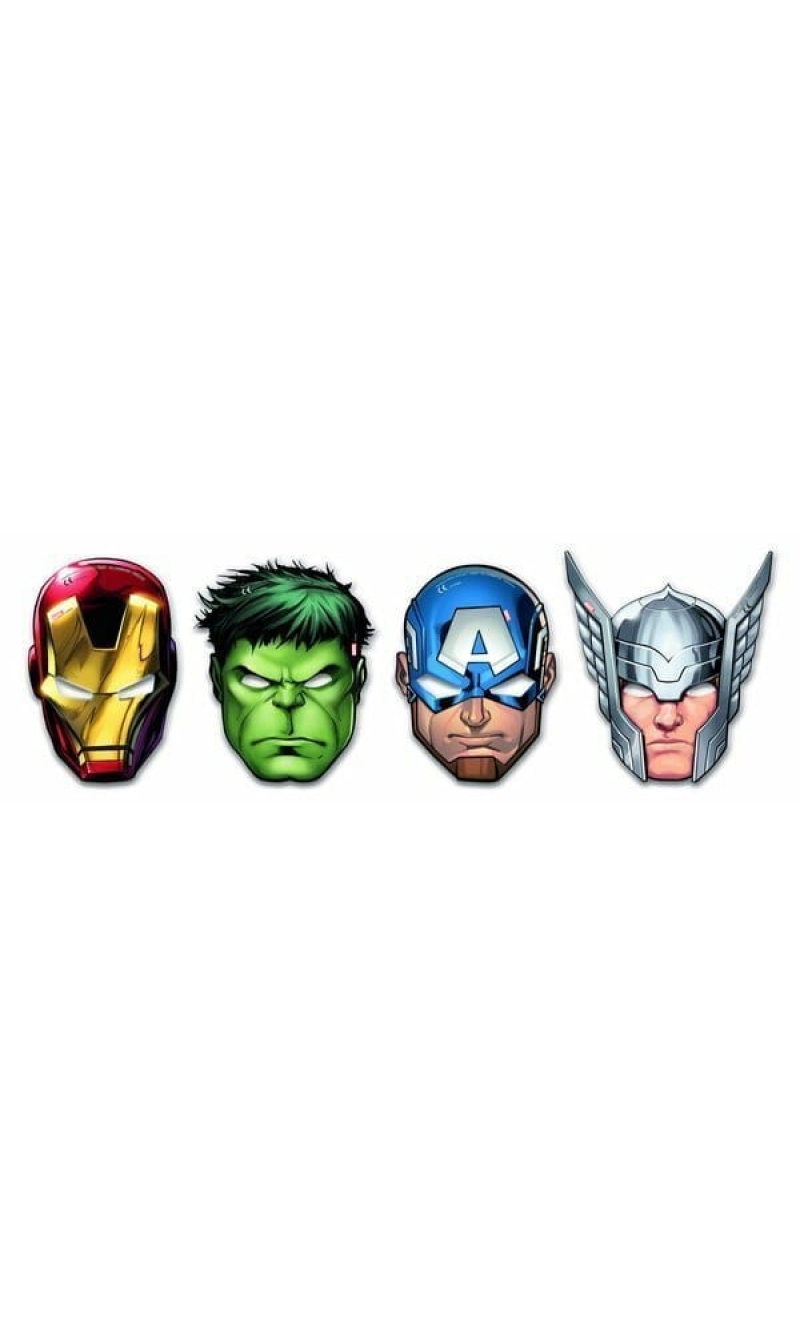 Mighty Avengers Die-cut masks (4 mixed designs) - 6pk