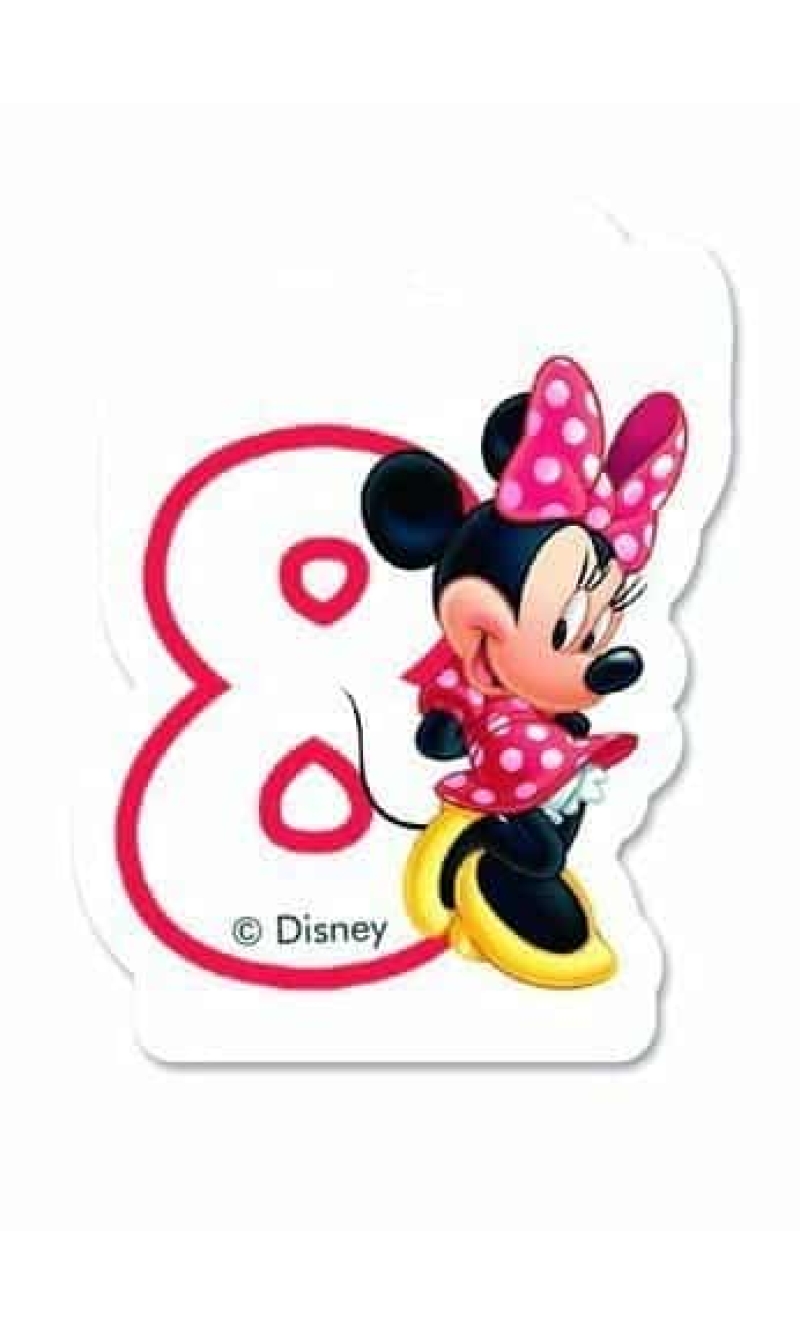 Disney Minnie Mouse Birthday Numeral Candles No 8 - 1pk