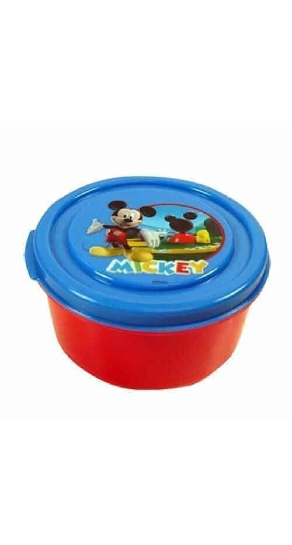 Mickey Mouse Plastic Round Container - 6.5cm x 12.5cm