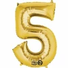 Gold Number " 5 " Foil Balloon 34''