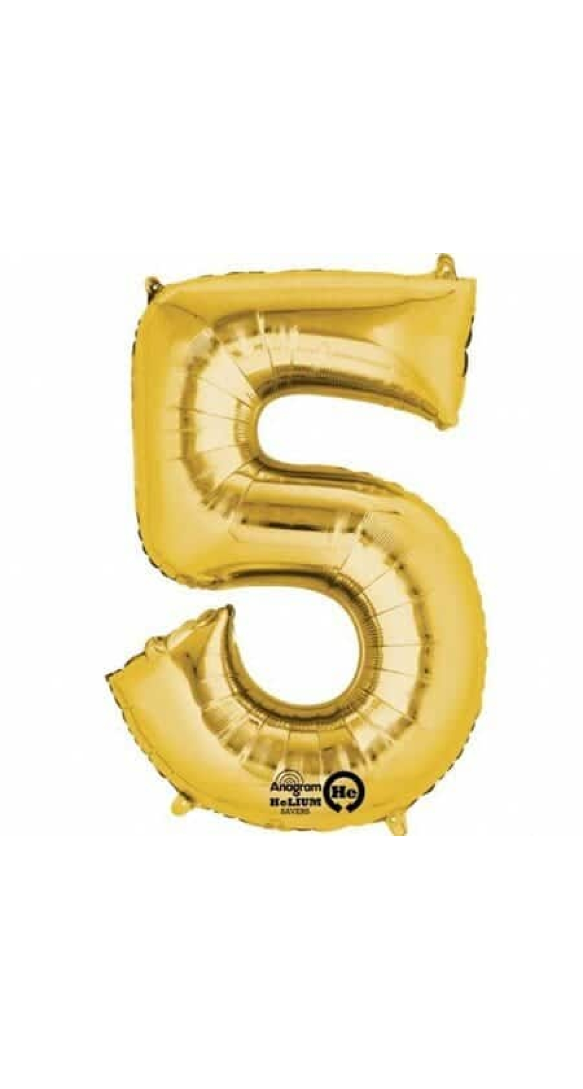 Gold Number " 5 " Foil Balloon 34''
