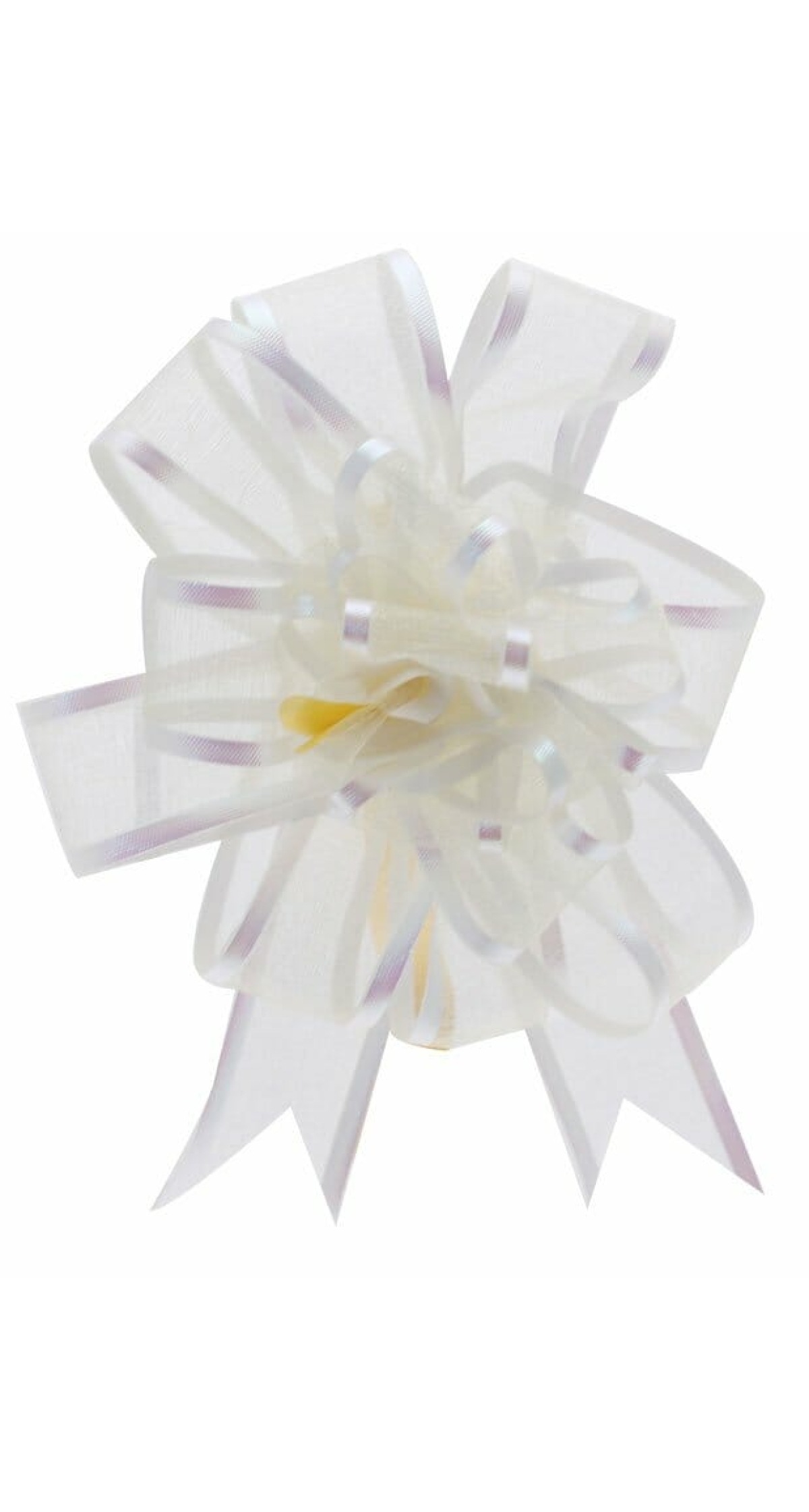Organza Pull Bow Ivory 25mm - 1pk