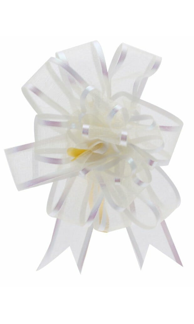 Organza Pull Bow Ivory 25mm - 1pk