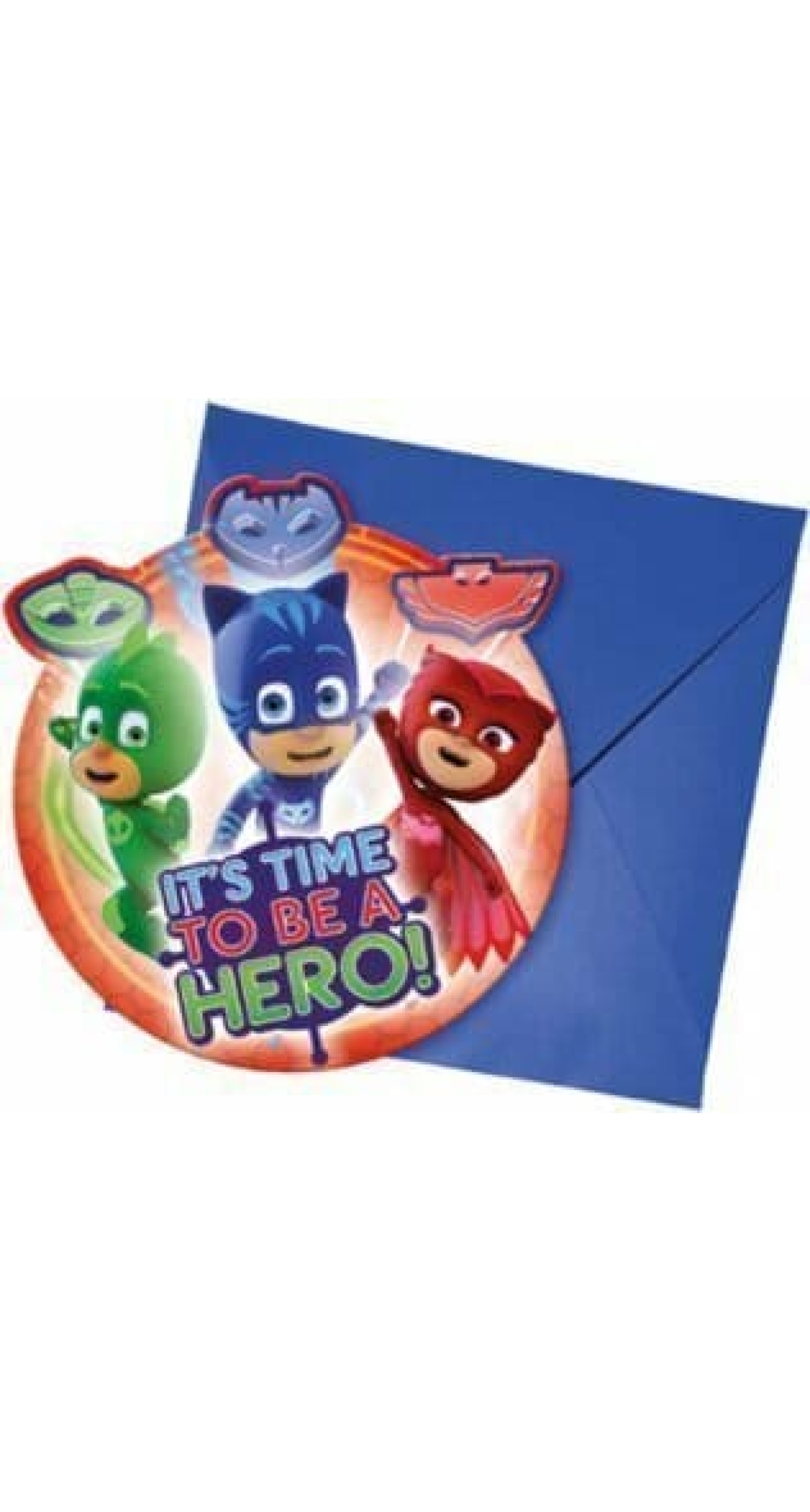 Pj Masks Die-cut Invitations & Envelopes  - 6pk