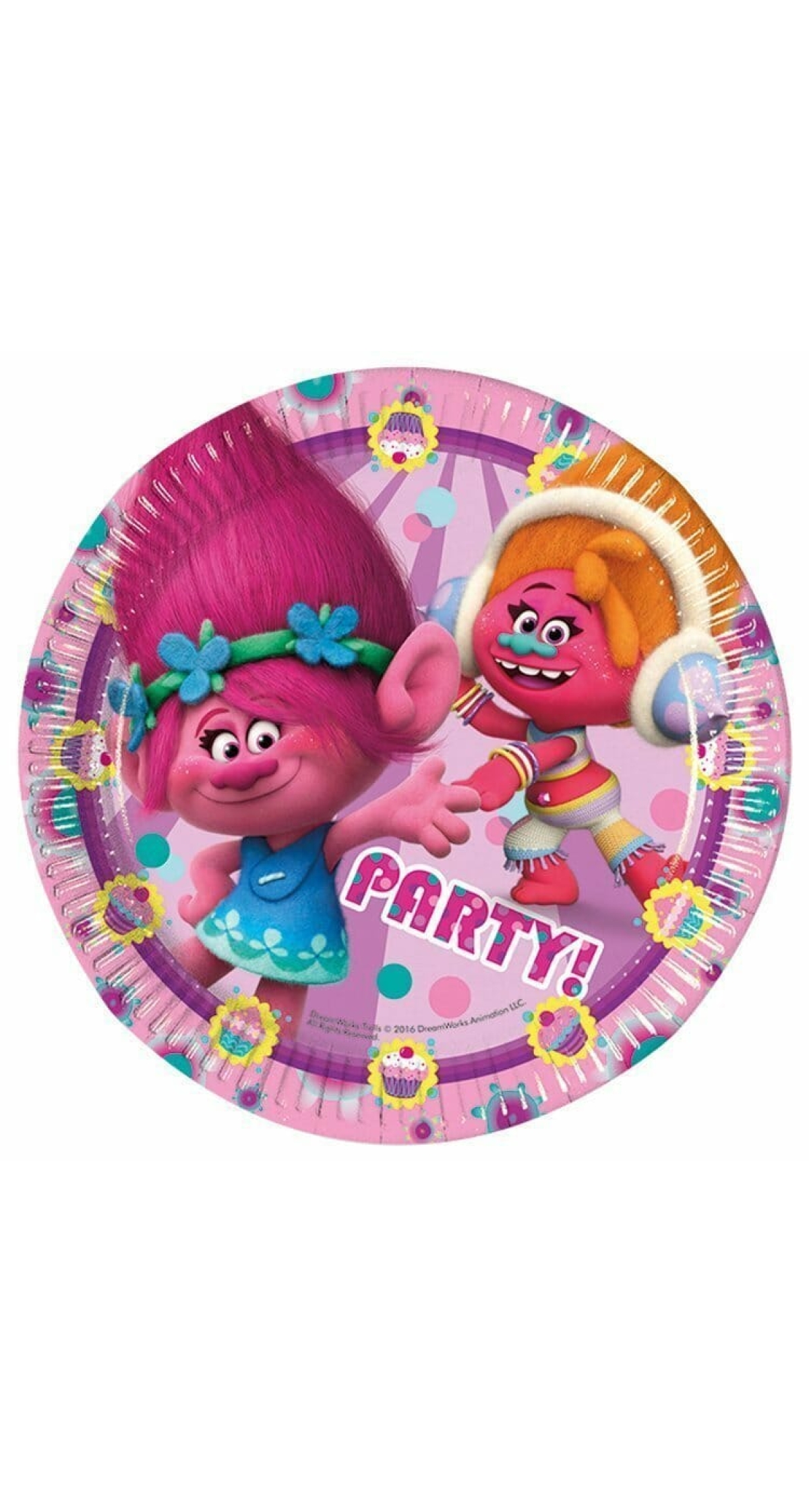 Trolls Paper Plates 23cm -8pk
