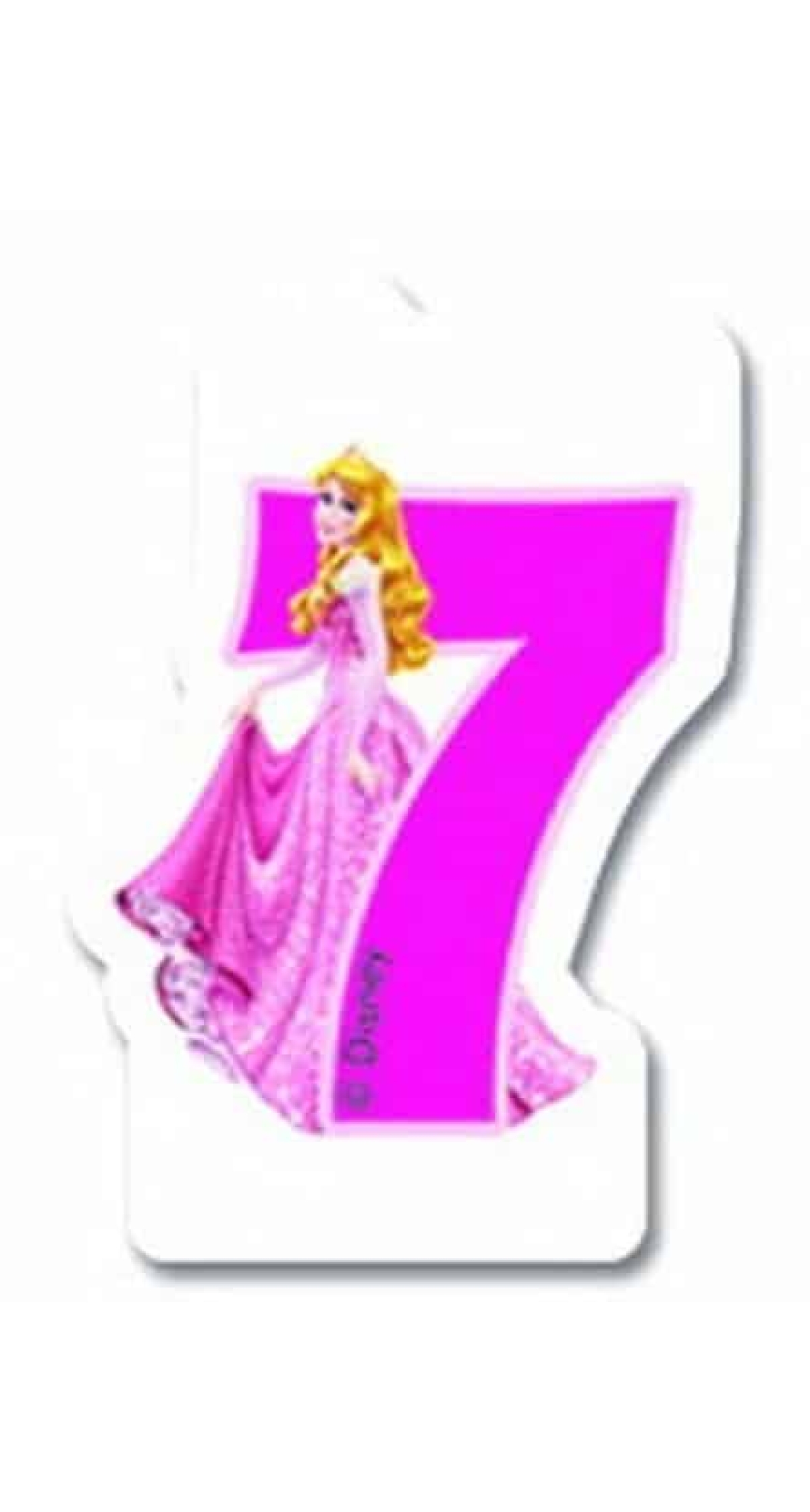 Disney Princess  Birthday Numeral Candles No 7 - 1pk