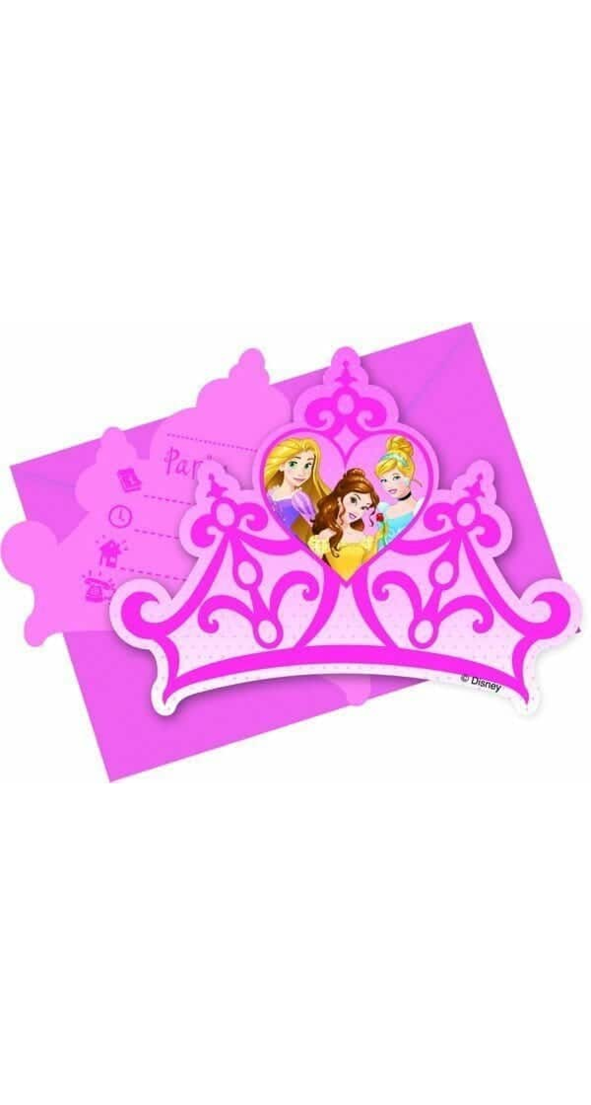 Princess Dreaming Die-cut Invitations & Envelopes  - 6pk