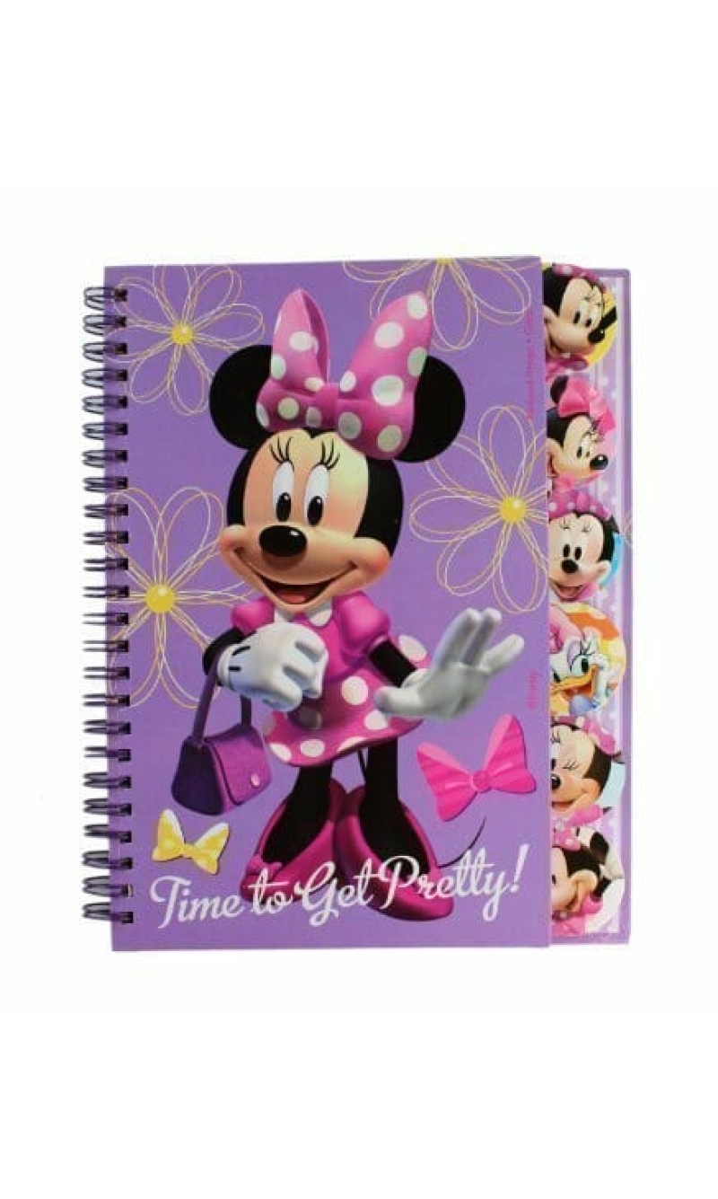 Minnie Mouse Time To Get Pretty Assorted Colours Spiral Notebook - 23cm x 18cm