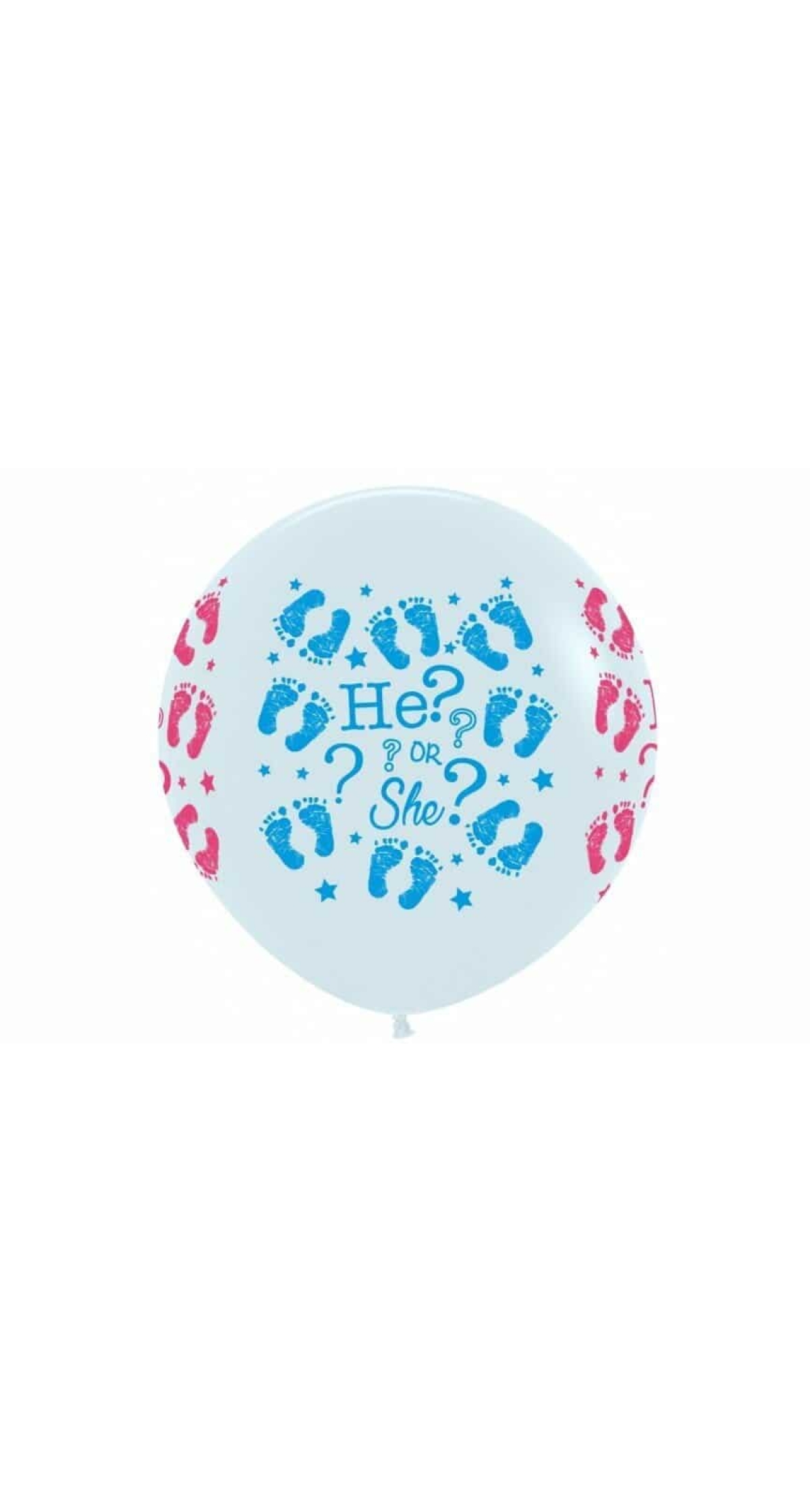 Fashion Solid White Gender Reveal He or She - 36" Latex Balloon