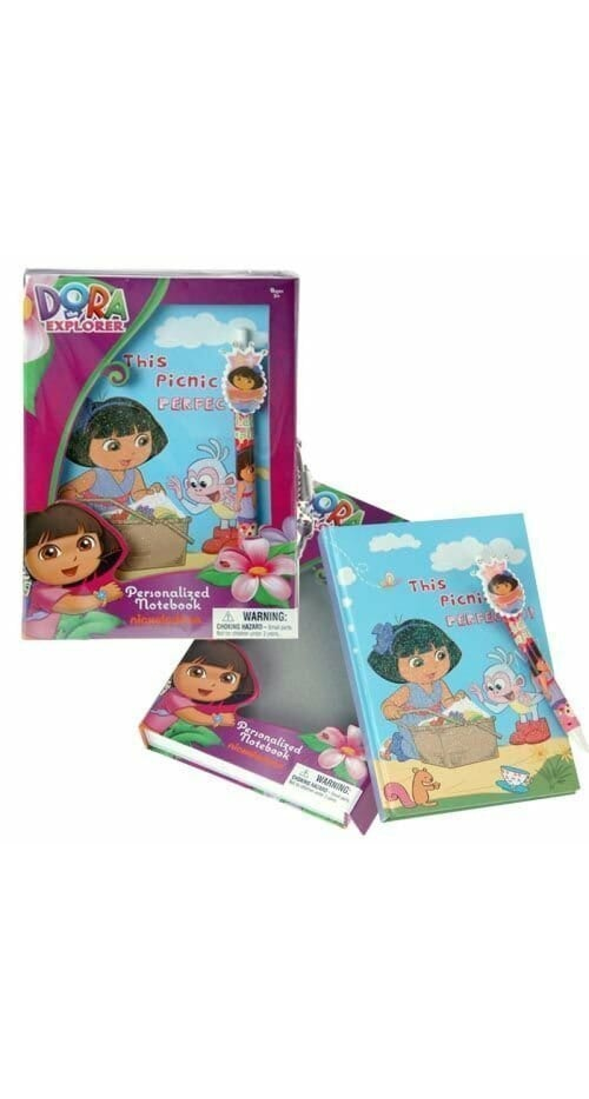 Dora the Explorer Personalized Stationery Diary Set w/ bling Pen & Key - 8" x 6"