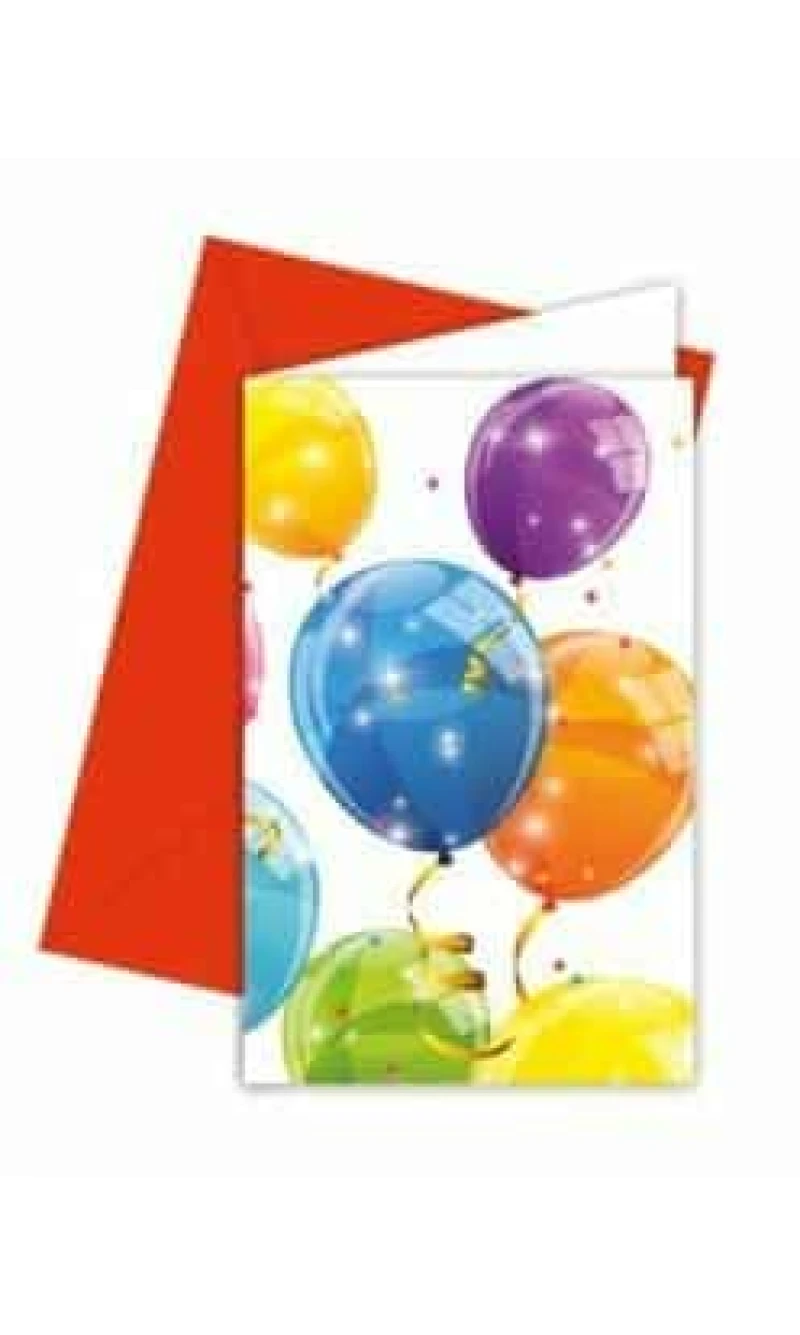 Sparkling Balloons Invitations & Envelopes - 6pk