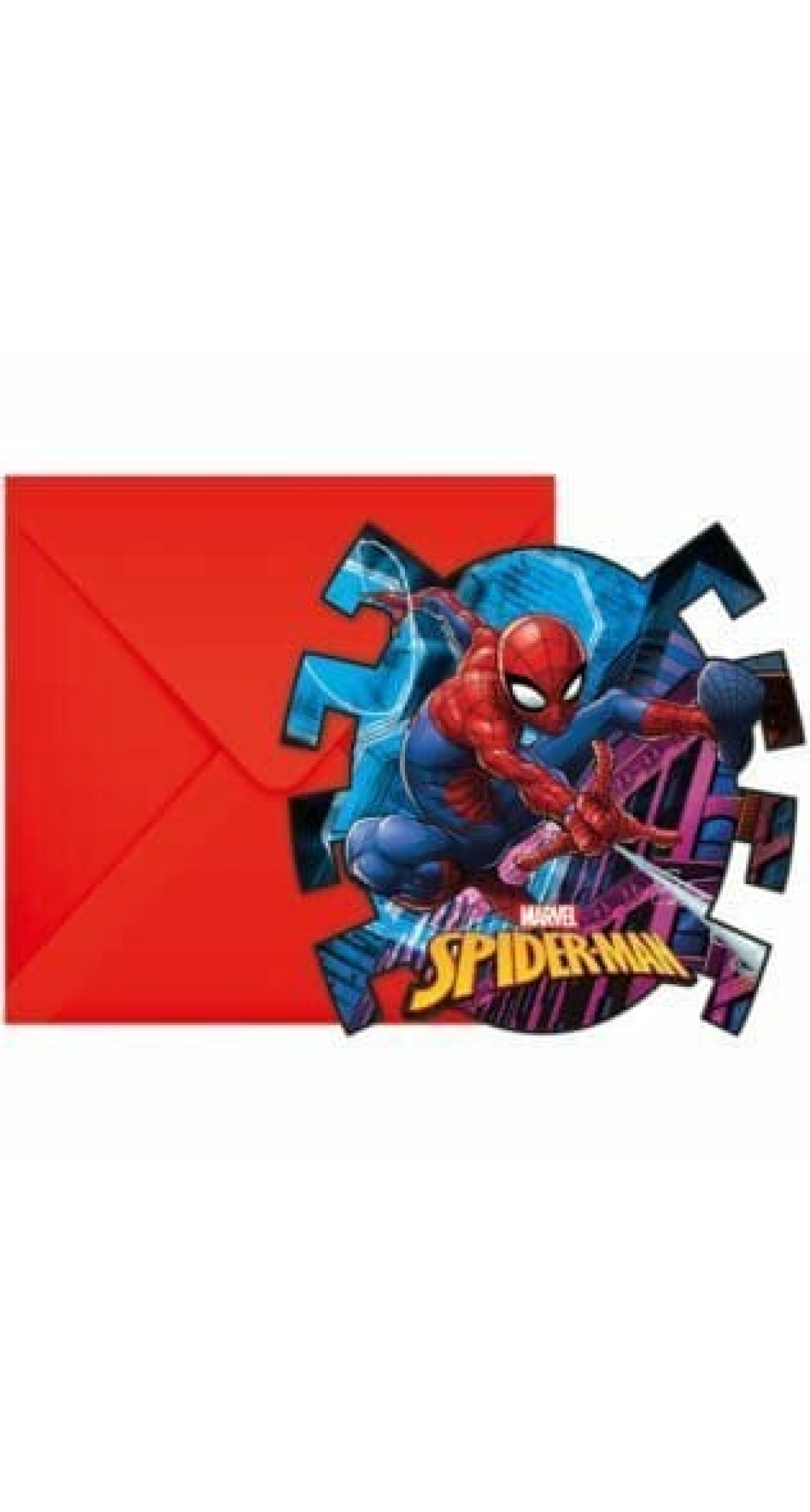 Spiderman Team Up Die-cut Invitations & Envelopes  - 6pk