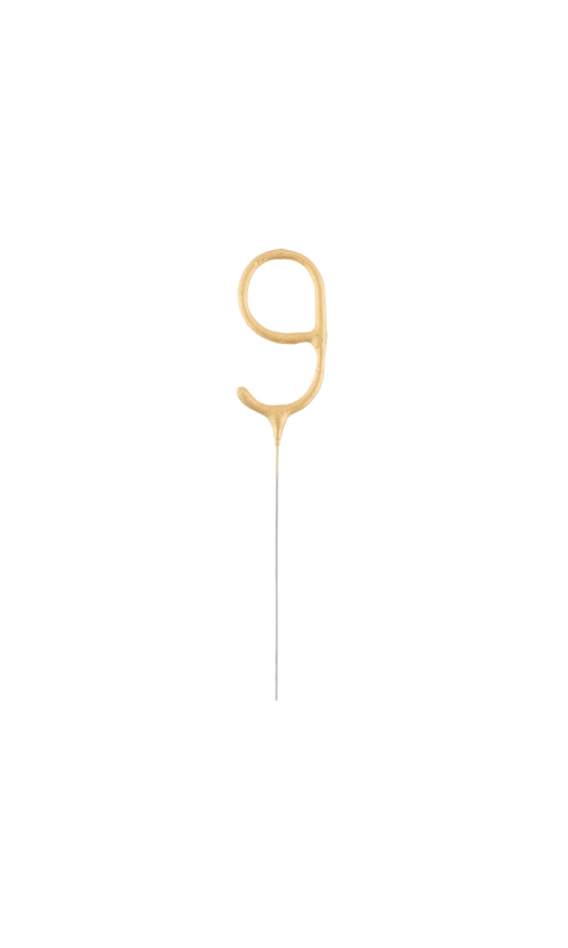 Golden Numerical Sparkler Number 9