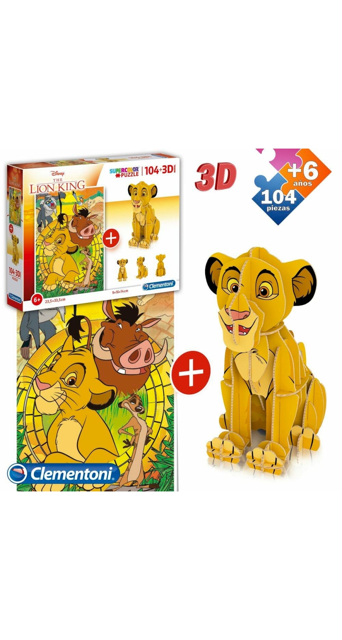 Disney The Lion King Puzzle With 3D Model - 104pcs