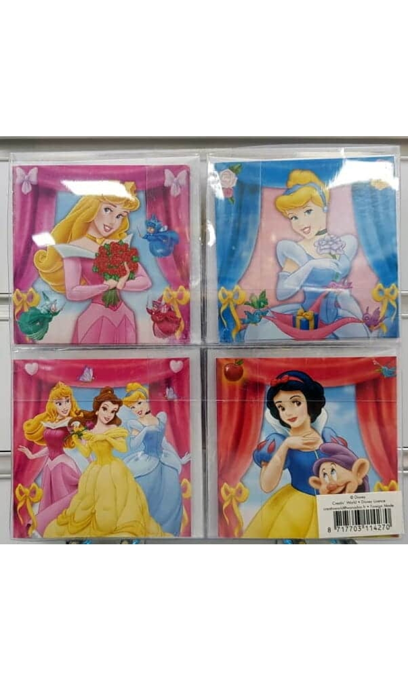 Disney Princeses Mini Cards with Envelopes - 20pk