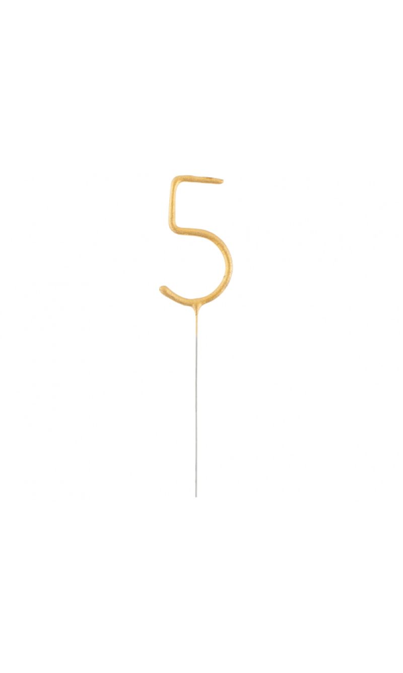 Golden Numerical Sparkler Number 5