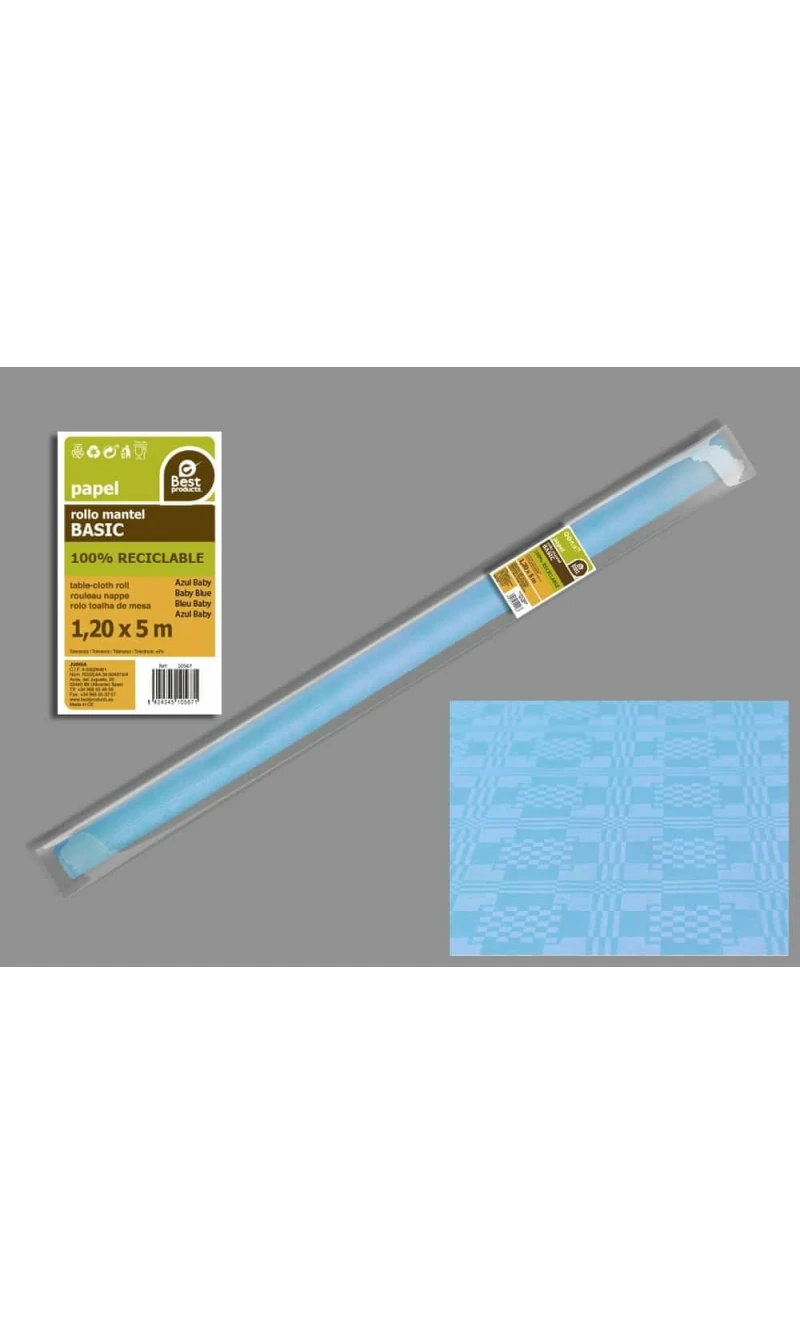 Paper Table Cover Roll 1.2m x 5m - Light Blue