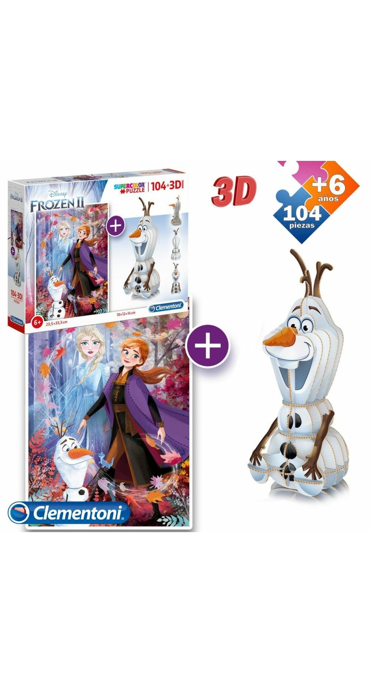 Jigsaw Puzzle With 3D Model Frozen 2 - 104pcs