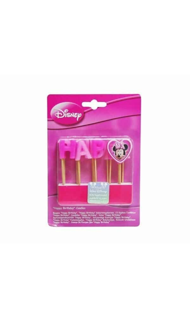 Disney Minnie Mouse "Happy Birthday" Toothpick Candles  - pk