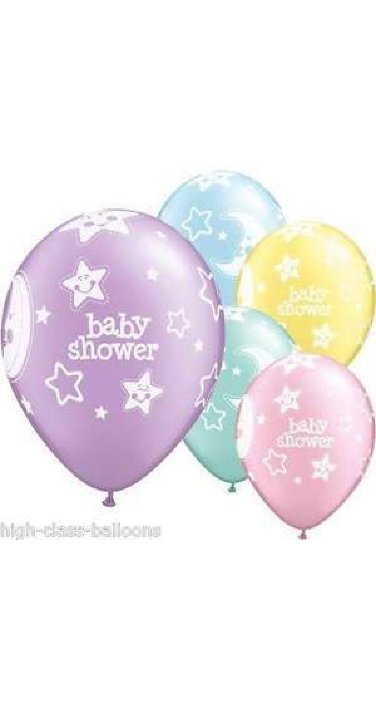Baby Shower Moons & Star Assorted 11'' Printed Latex Balloon (Helium Quality)