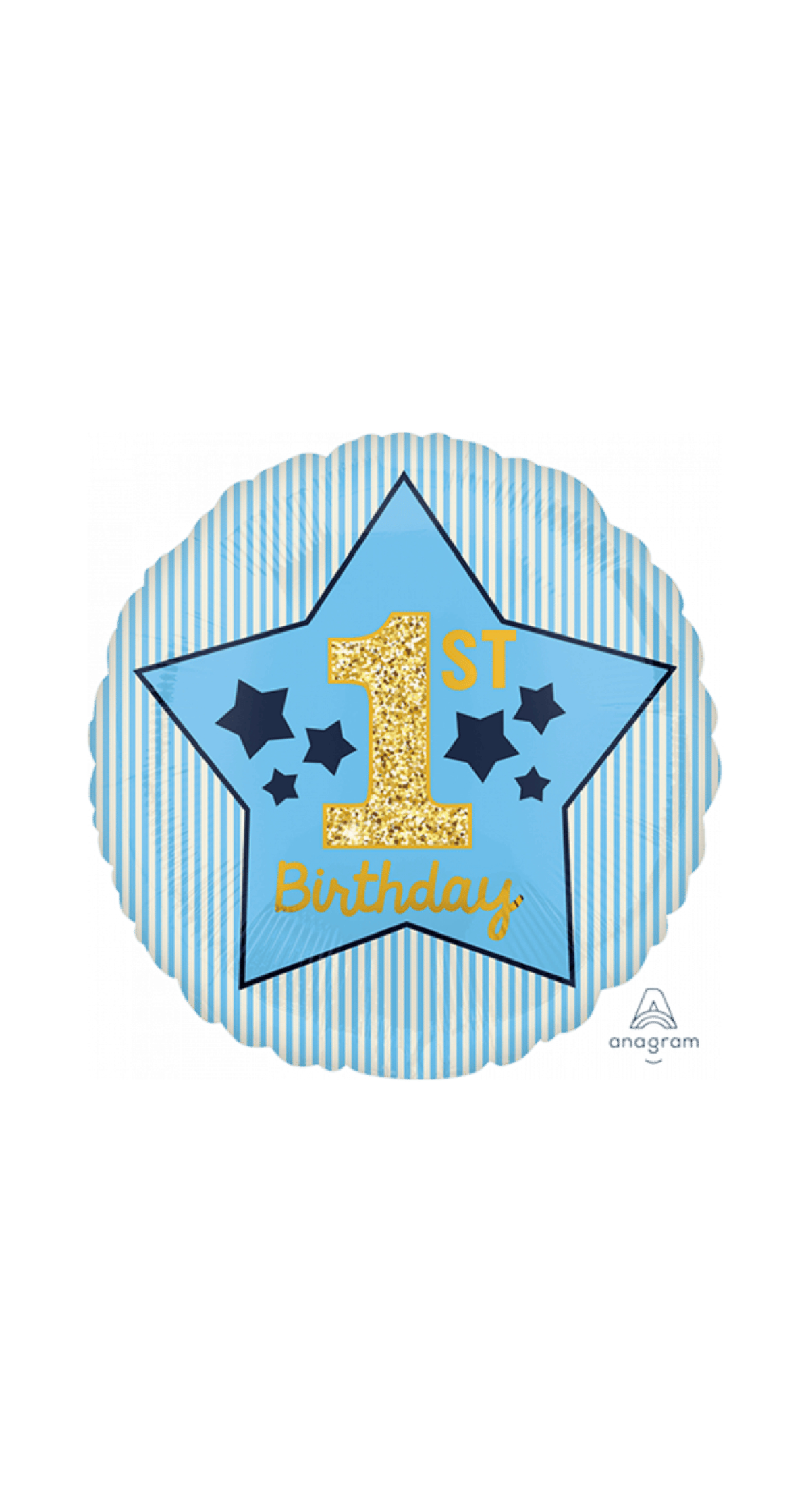1st Birthday Round Foil Balloon – 17″ (43cm)
