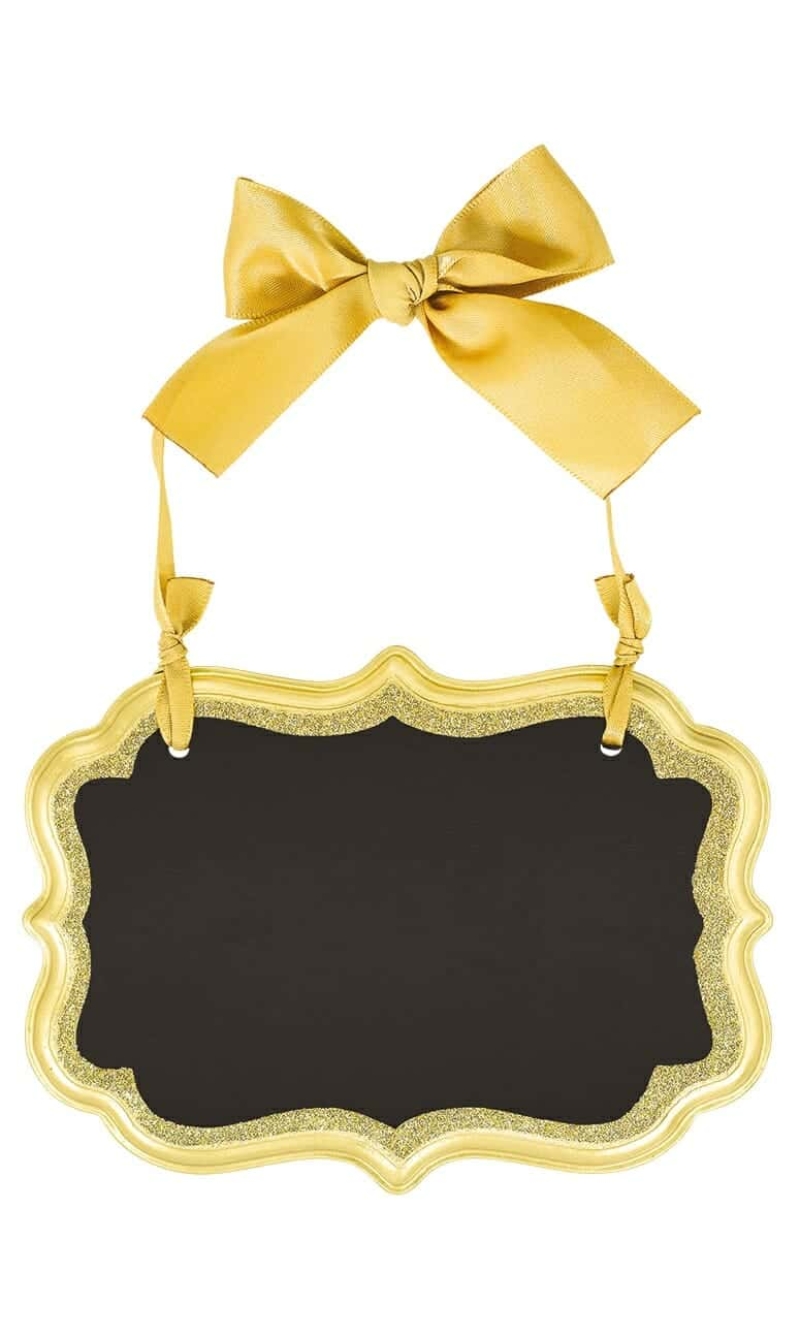 Chalkboard Sign Gold MDF - 13.9 x 10.1cm